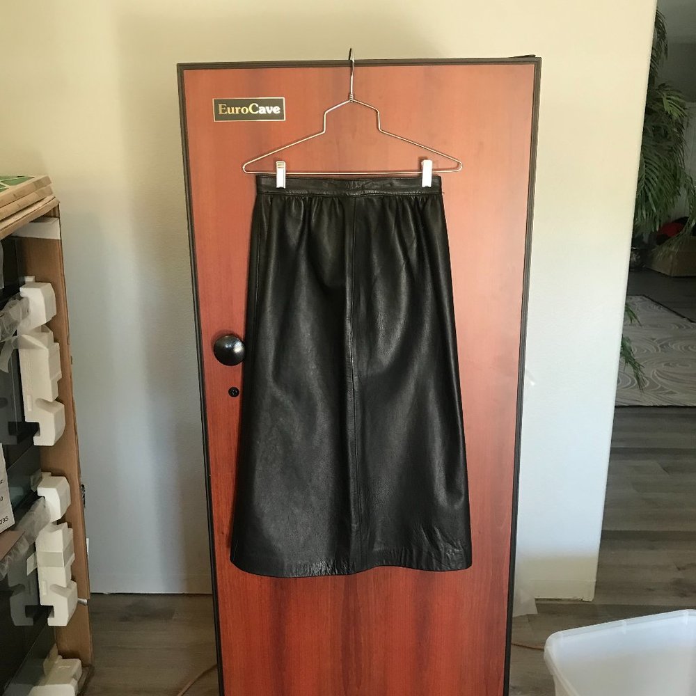Top Quality Woman Real Leather long skirt